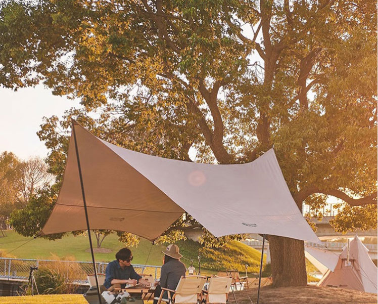 错山蝶形天幕MS807流金沙系列户外精致露营涂银防晒蝶形天幕帐篷野餐装备野外便携遮阳棚展开尺寸:420*420*240CM