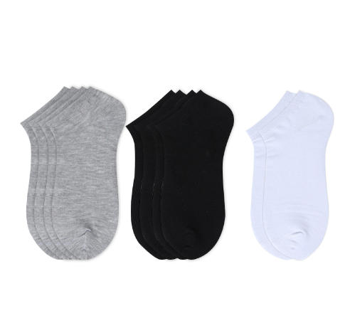 Cmierf Kuect 简约白色纯棉船袜(5双装)CK-FS爆品1016[灰色/黑色/白色混色随机发】【新疆/西藏/宁夏/青海/内蒙古/甘肃/黑龙江/吉林/辽宁不发货]